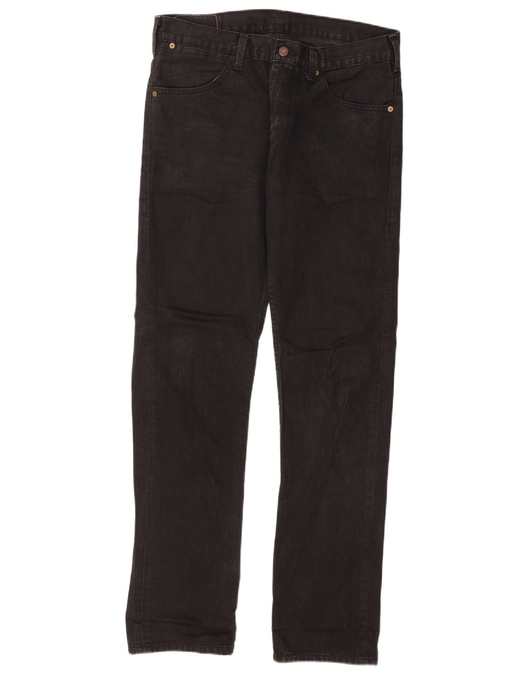 Levi's Herren 504 Straight Jeans W34 L34 Schwarze Baumwolle