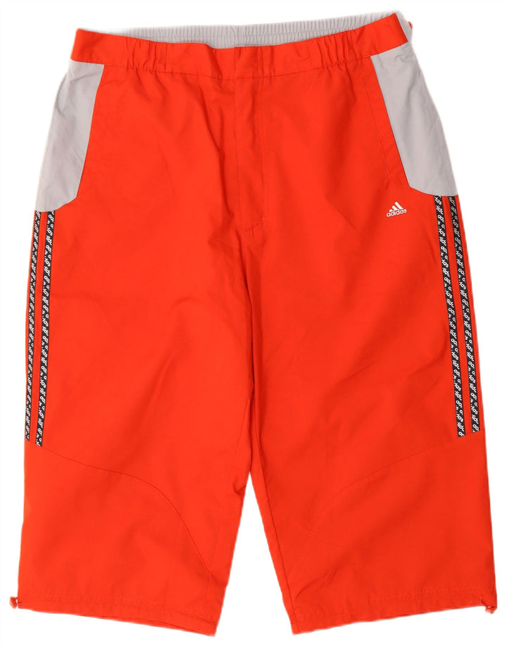 ADIDAS Mens Graphic Bermuda Sport Shorts Large  Red Colourblock Polyester