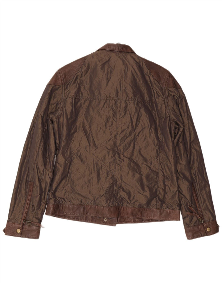 Vintage Damen Utility Jacke UK 14 Mittelbraunes Polyamid