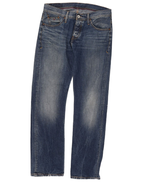 Tommy Hilfiger Herren Straight Jeans W33 L32 Blaue Baumwolle