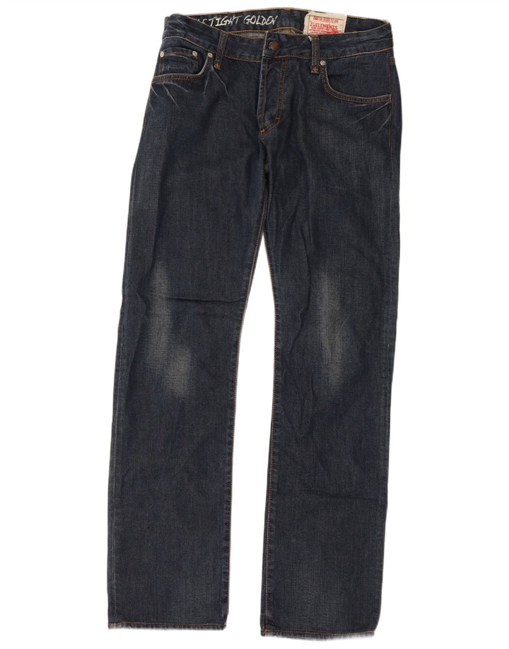 Zu Elements Herren Straight Jeans W31 L31 Marineblaue Baumwolle