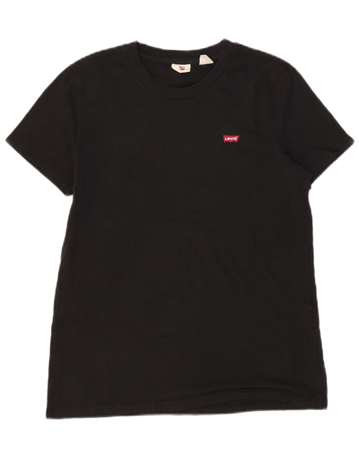 Levi's Damen T-Shirt Top UK 10 Small Schwarz