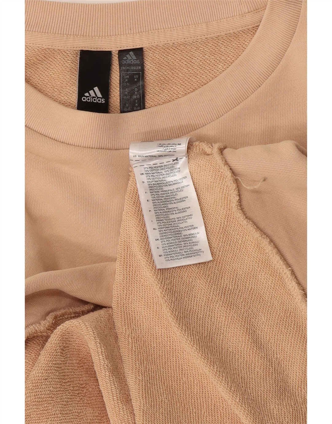 Adidas Damen Graphic Oversized Sweatshirt Pullover UK 12/14 Medium Beige