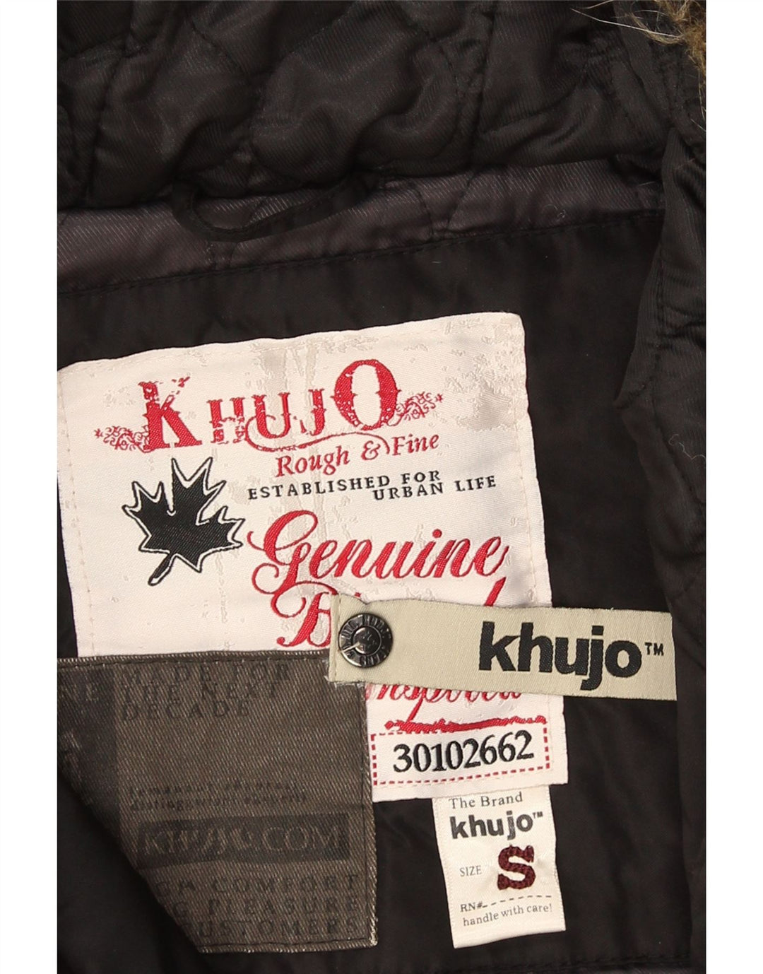 KHUJO Damen-Parka mit Kapuze, Gr. 10, Schwarz
