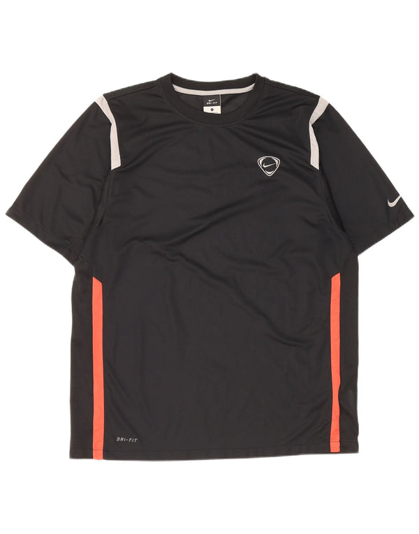 Nike Herren Dri Fit T-Shirt Top UK 42/44 Large Schwarz Colourblock Polyester