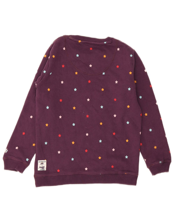 Fat Face Mädchen-Sweatshirt mit regulärer Passform, 9–10 Jahre, violett gefleckt