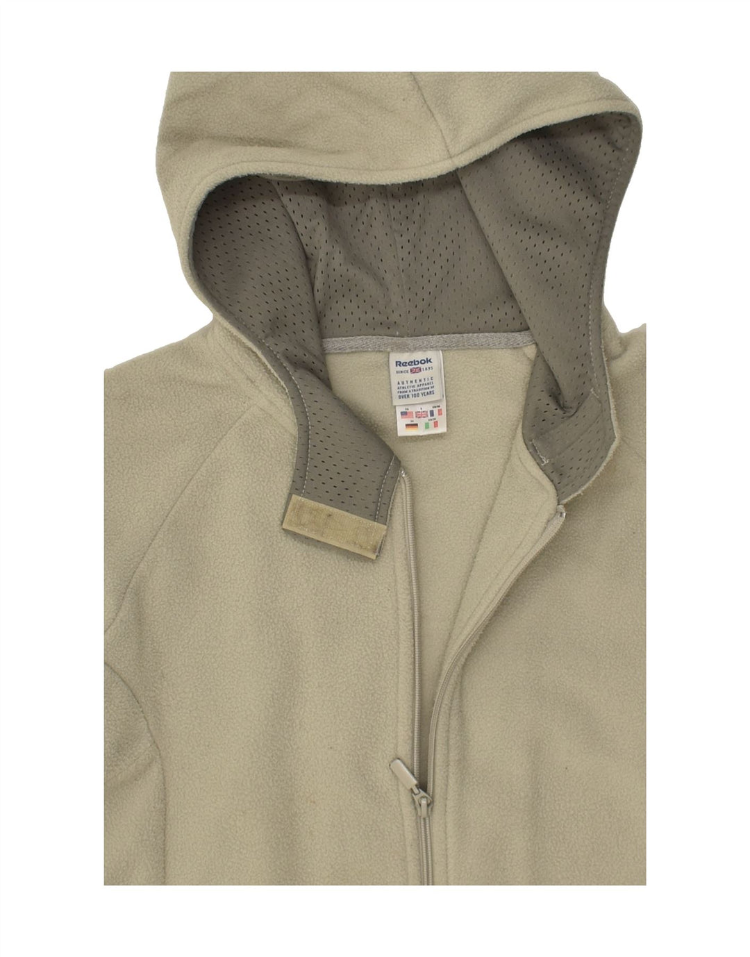 REEBOK Womens Hooded Fleece Jacket UK 8 Small  Green Polyester | Vintage Reebok | Thrift | Second-Hand Reebok | Used Clothing | Messina Hembry 