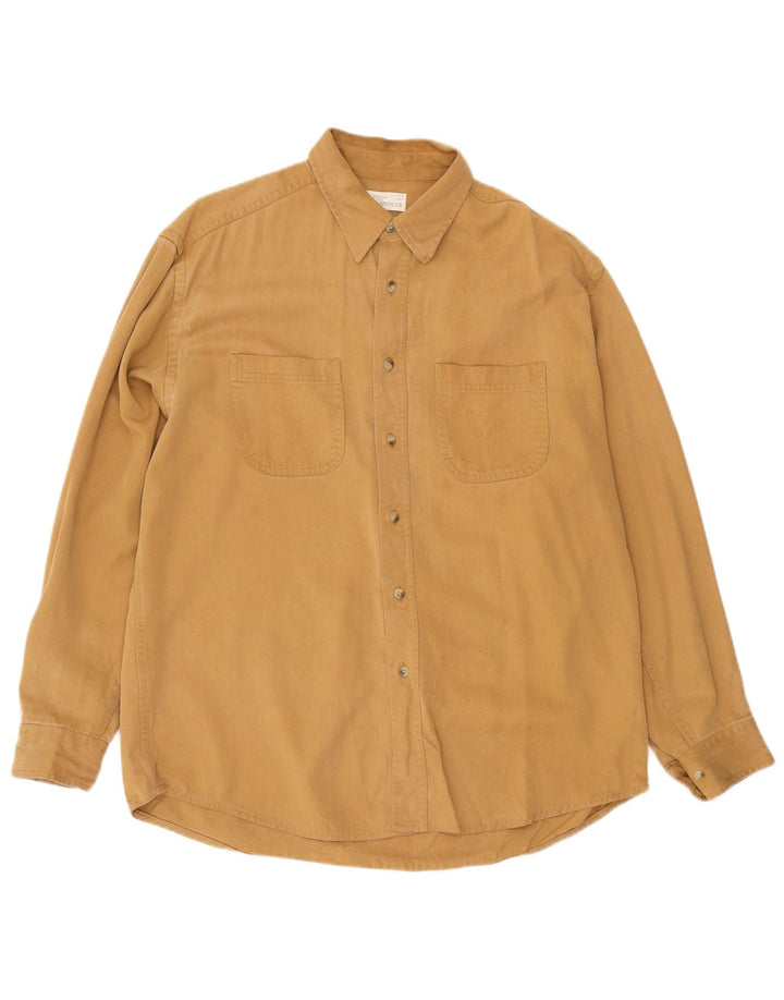 Marks & Spencer Herrenhemd Large Beige Lyocell