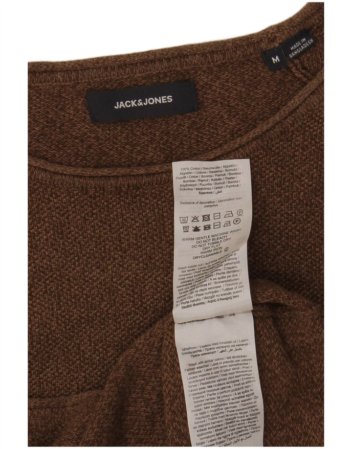 Jack & Jones Herren-Pullover mit U-Boot-Ausschnitt aus mittelbrauner Baumwolle