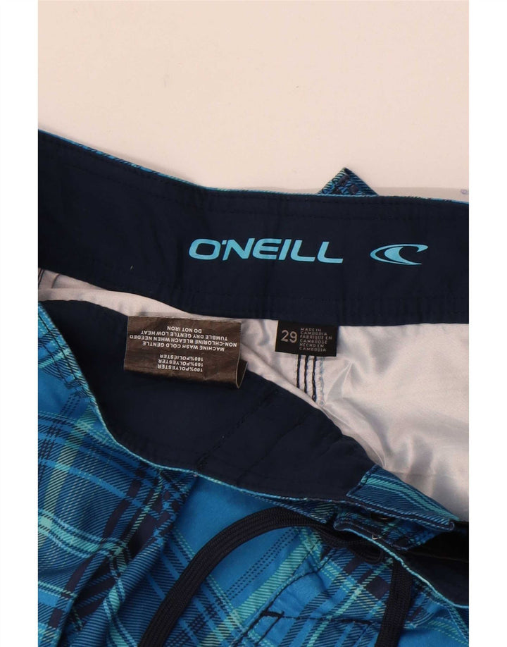 O'Neill Herren-Badeshorts, klein, blau kariert, Polyester