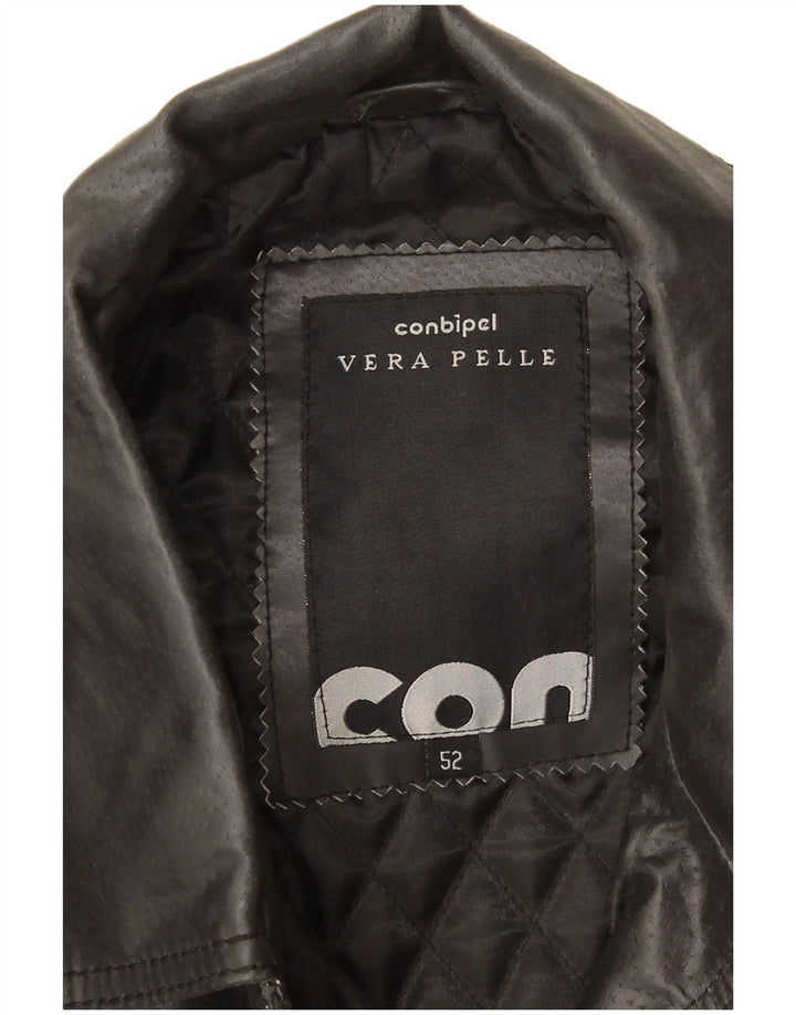 Conbipel Herren Lederjacke IT 52 Großes schwarzes Leder