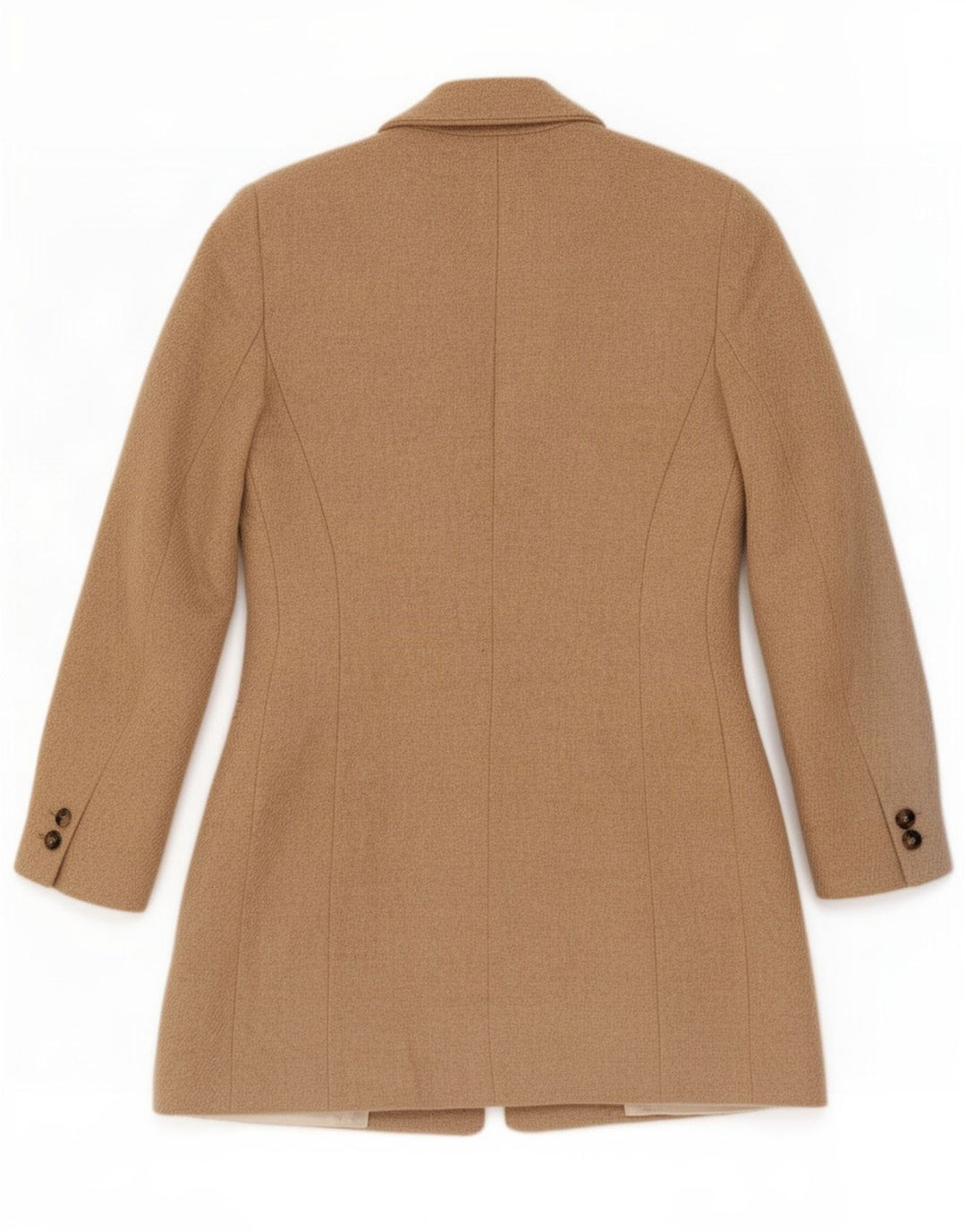 Zara Damen Longline 1-Knopf-Blazerjacke UK 10 Small Beige Wolle