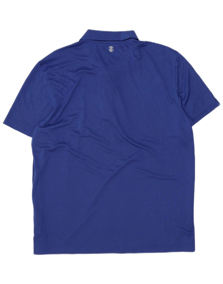 Izod Herren-Poloshirt XL, blaues Gingham-Polyester