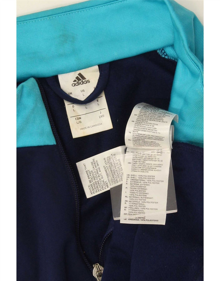 Adidas Herren-Trainingsanzug-Top-Jacke, großes marineblaues Farbblock-Polyester