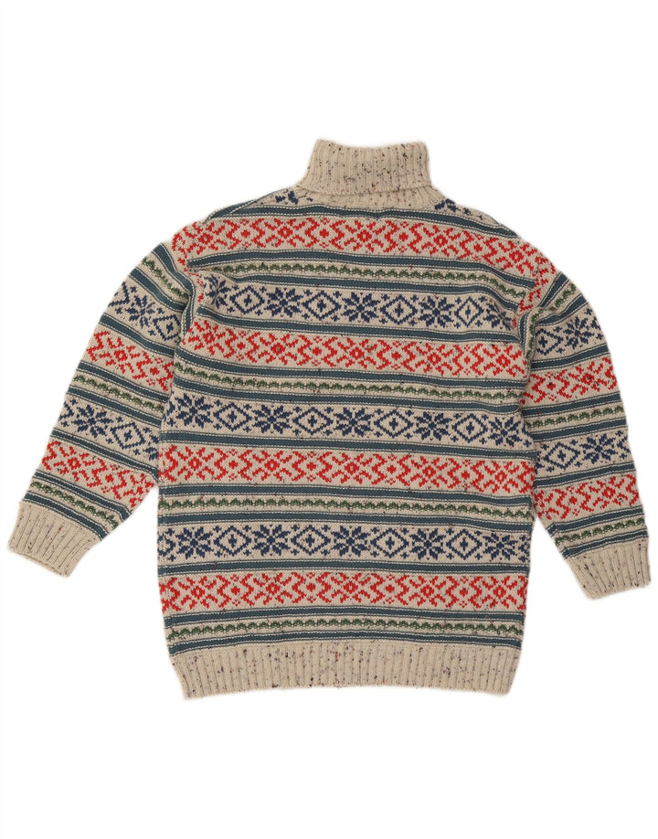 Trend Herren-Pullover mit Rollkragen, Mittelgrau, Fair-Isle-Acryl