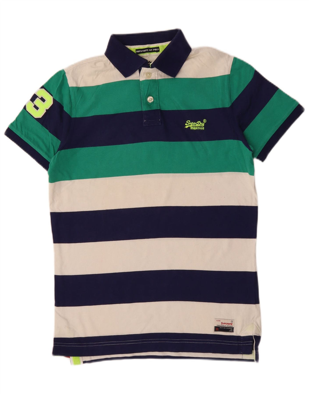 SUPERDRY Herren-Poloshirt mit Grafik, mittelgroß, mehrfarbig, gestreift, Baumwolle