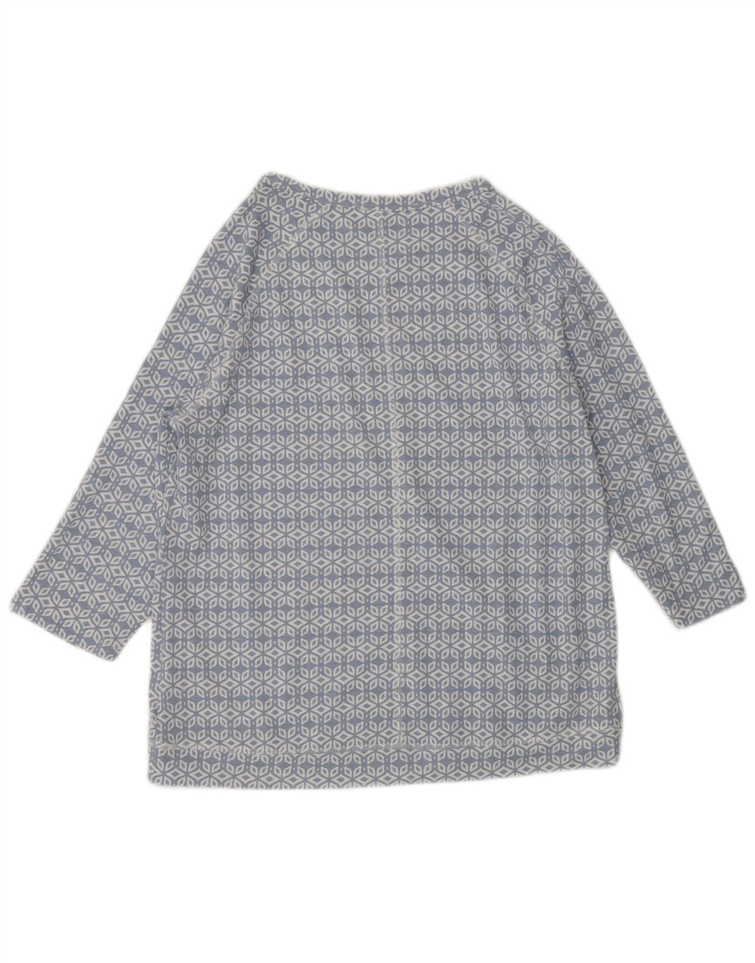 MARKS & SPENCER Damen Top 3/4 Ärmel UK 12 Mittelblau Geometrisch