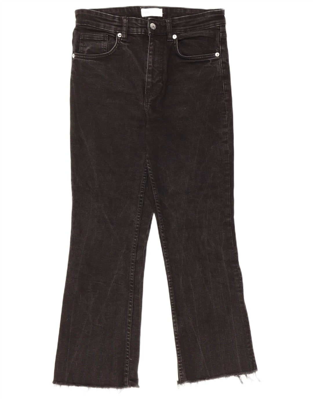 ZARA Damen-Cropped-Jeans, EU 40, M, W30, L24, Schwarz