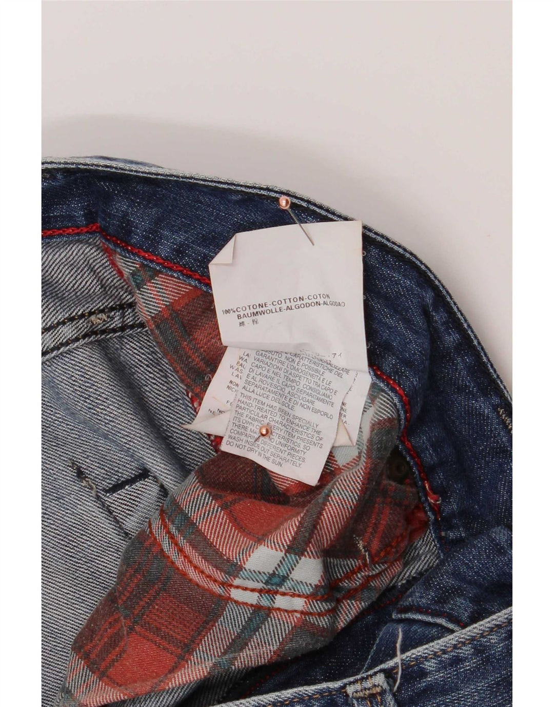 Replay Herren Waitom Straight Jeans W34 L34 Marineblau Baumwolle