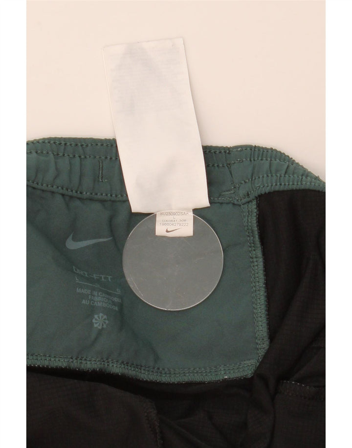 Nike Herren Dri Fit Sportshorts, groß, grünes Farbblock-Polyester