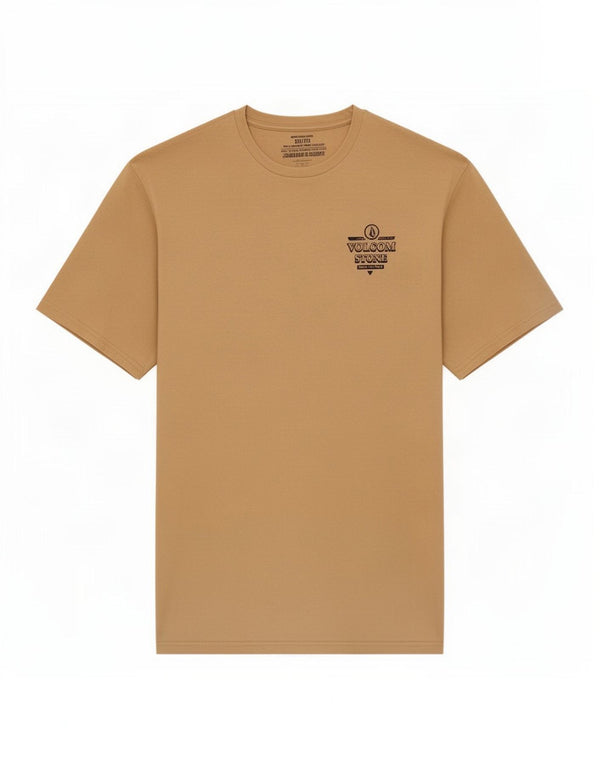 Volcom Herren Modern Fit Graphic T-Shirt Top 2XL Beige Baumwolle