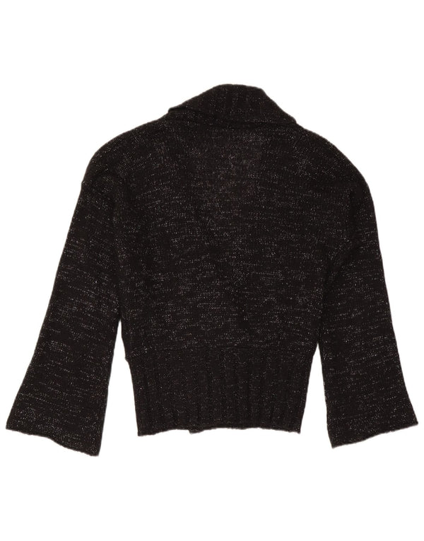 Sisley Damen-Cardigan-Pullover UK 14 Mittelschwarz meliert