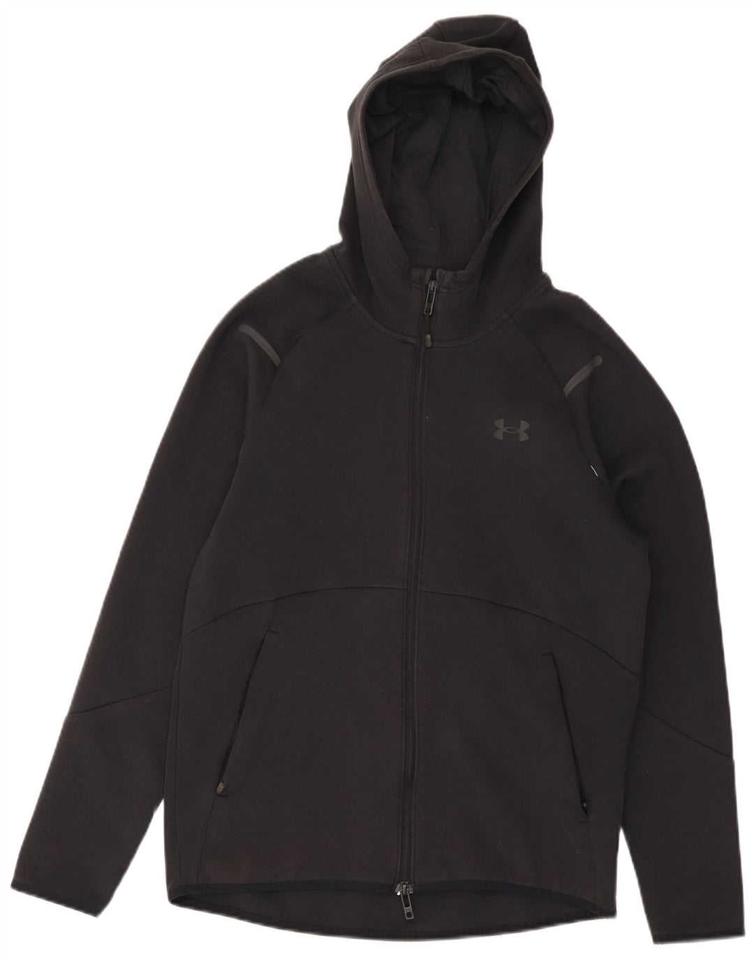 UNDER ARMOUR Herren-Kapuzenpullover mit Reißverschluss, Größe S, schwarze Baumwolle
