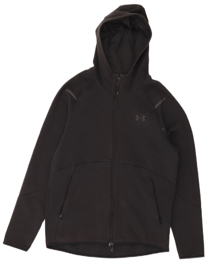 UNDER ARMOUR Herren-Kapuzenpullover mit Reißverschluss, Größe S, schwarze Baumwolle