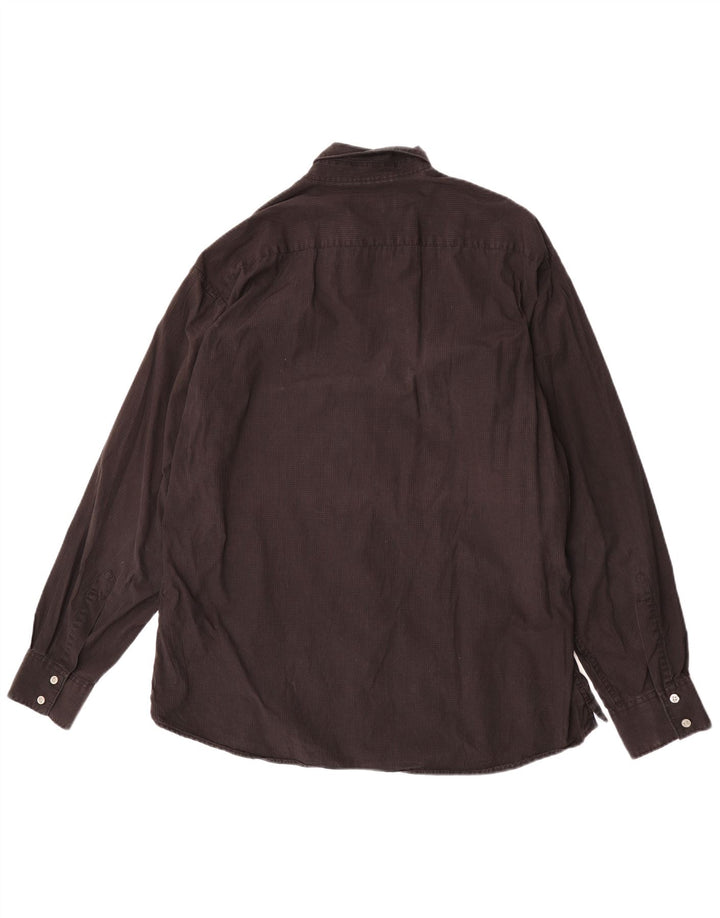 Marlboro Classics Herrenhemd 2XL, braun karierte Baumwolle