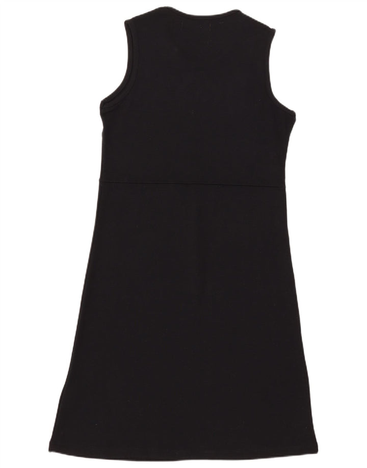 Zara Damen ärmelloses Basic-Kleid UK 14 Large Schwarz Rayon