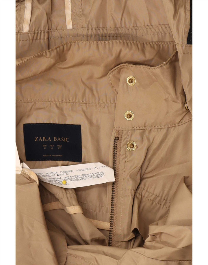 Zara Damen-Regenjacke mit Kapuze, UK 12, Mittelbeige, Polyester