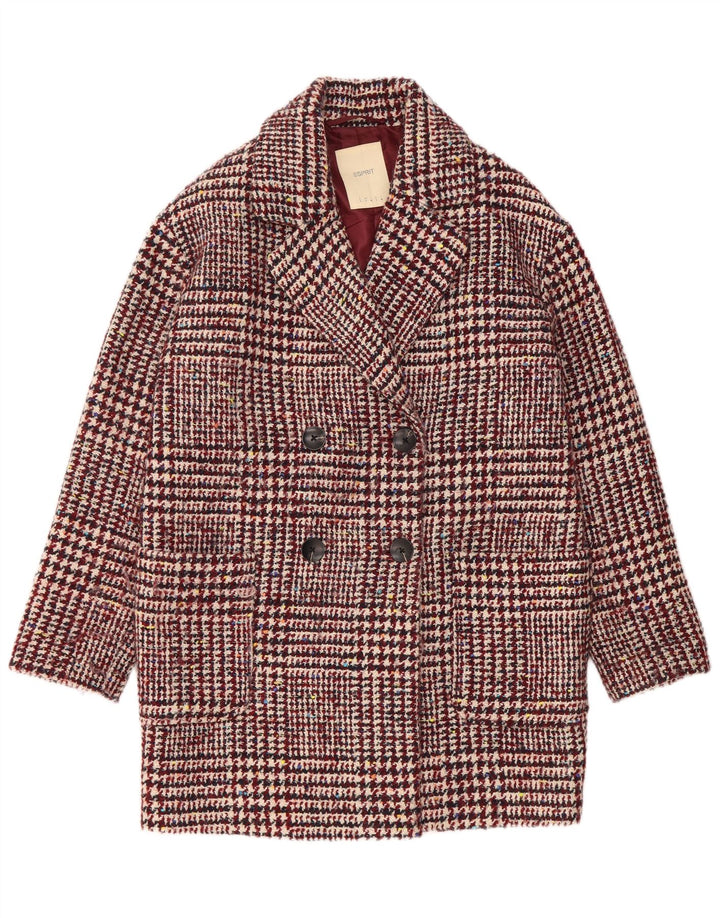 Esprit Damen Zweireihiger Mantel UK 10 Small Burgunderrot Polyester