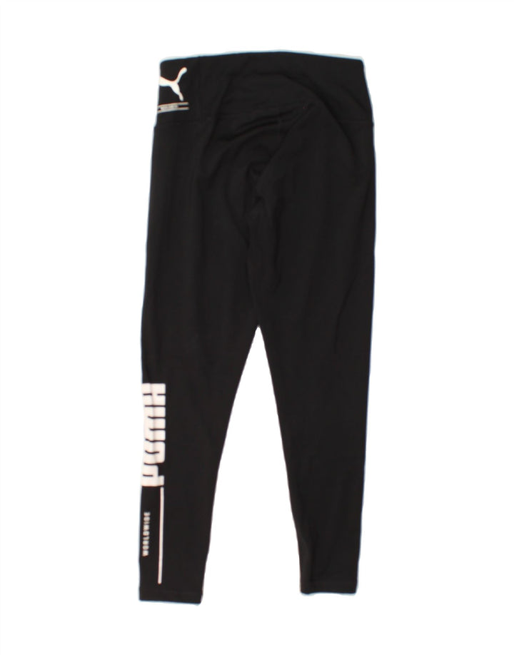 PUMA Womens Graphic Leggings UK 10 Small  Black Polyester Vintage Puma and Second-Hand Puma from Messina Hembry 