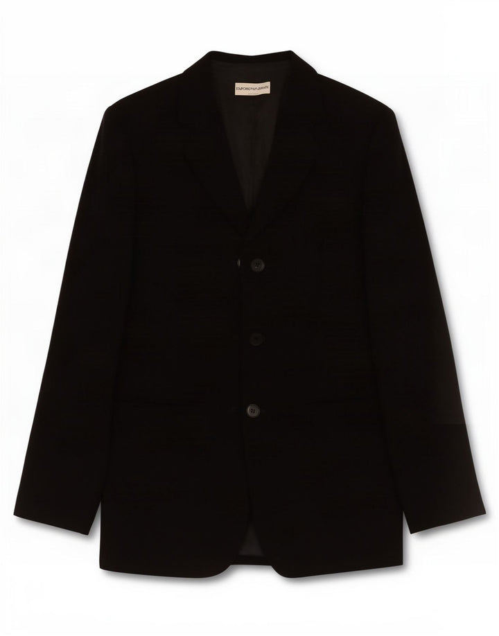 Emporio Armani Damen 3-Knopf-Blazerjacke IT 40 Small Schwarz Polyester