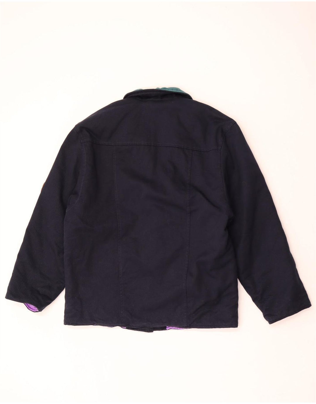 Vintage Damen 2-Knopf-Blazer-Jacke IT 44 Medium Navy Blue Colourblock