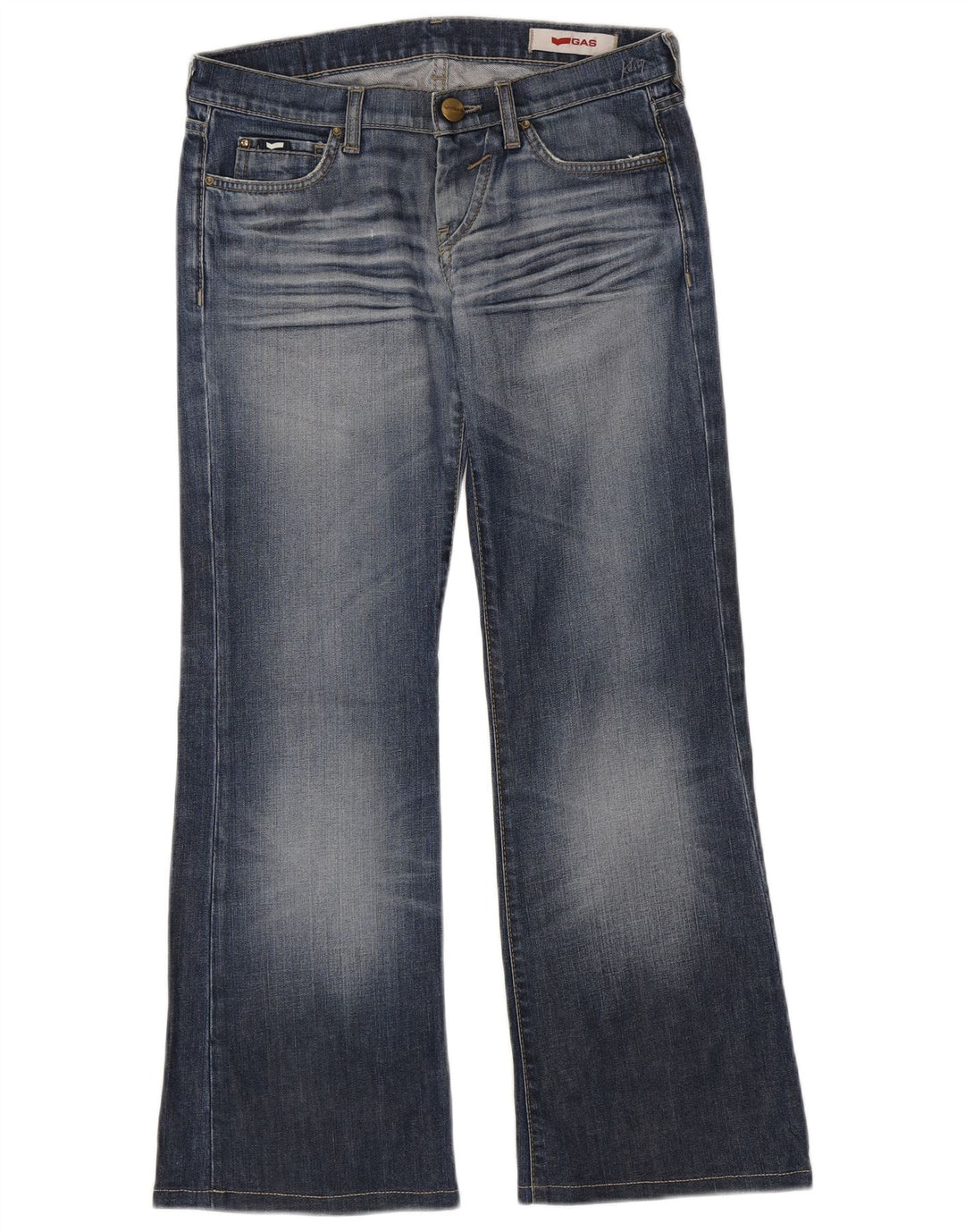 Gas Damen Bootcut Jeans W28 L29 Blaue Baumwolle