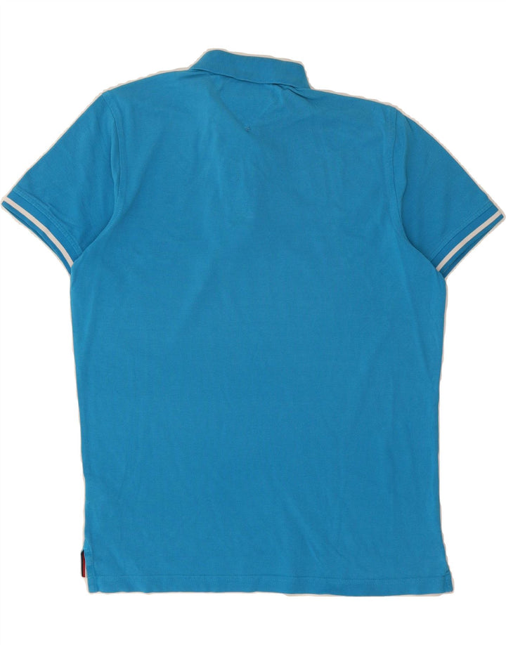TOMMY HILFIGER Mens Regular Fit Polo Shirt Small Blue Cotton Vintage Tommy Hilfiger and Second-Hand Tommy Hilfiger from Messina Hembry 
