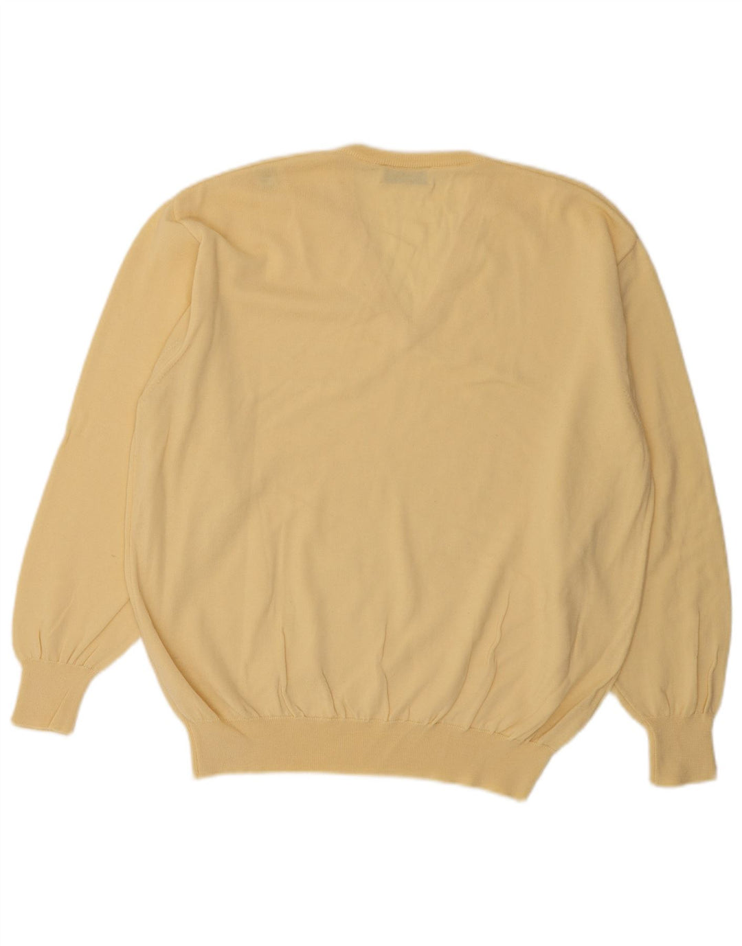 Supermaglia Herren-Pullover mit V-Ausschnitt aus mittelgelber Wolle
