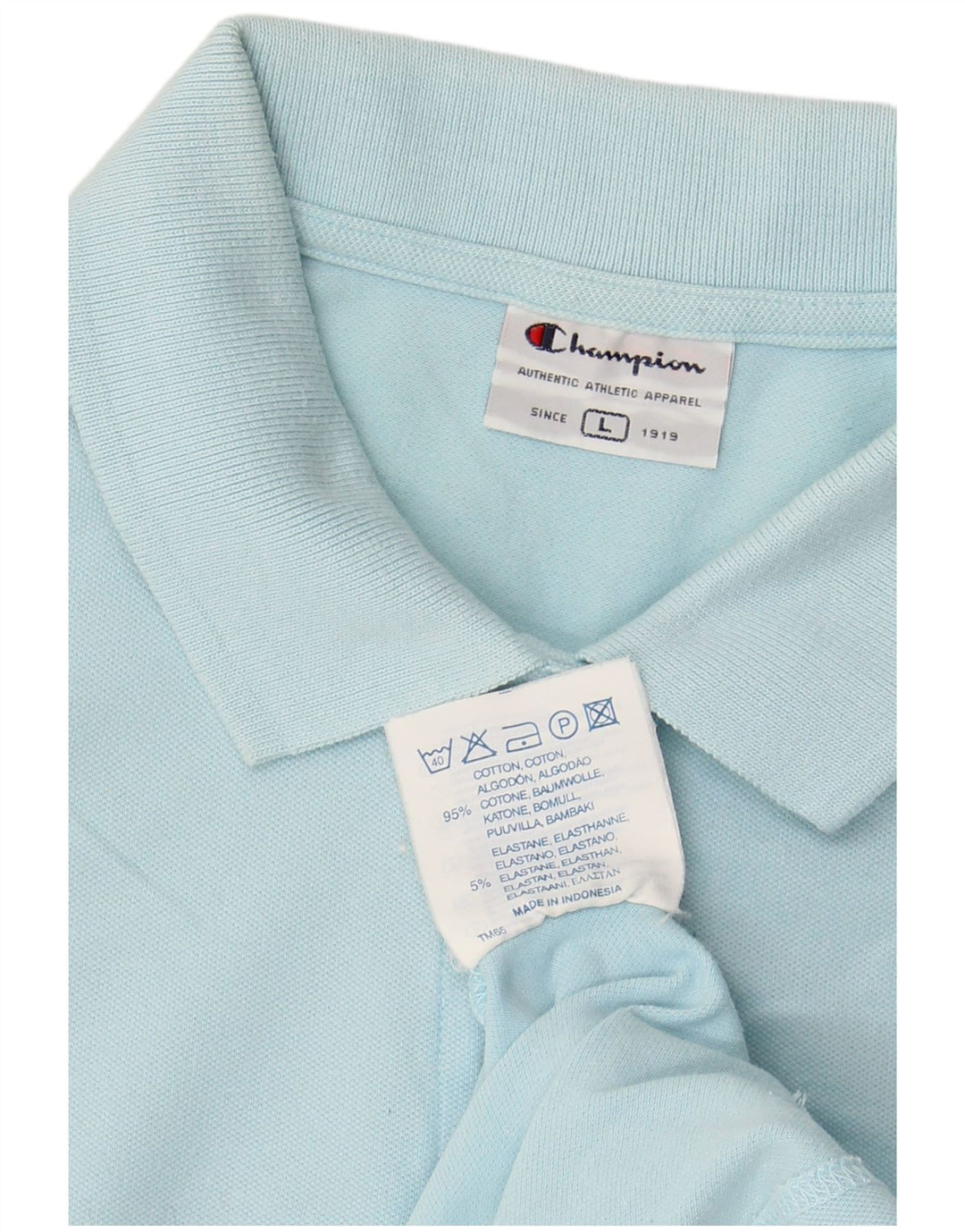 CHAMPION Damen Poloshirt UK 14 Große blaue Baumwolle