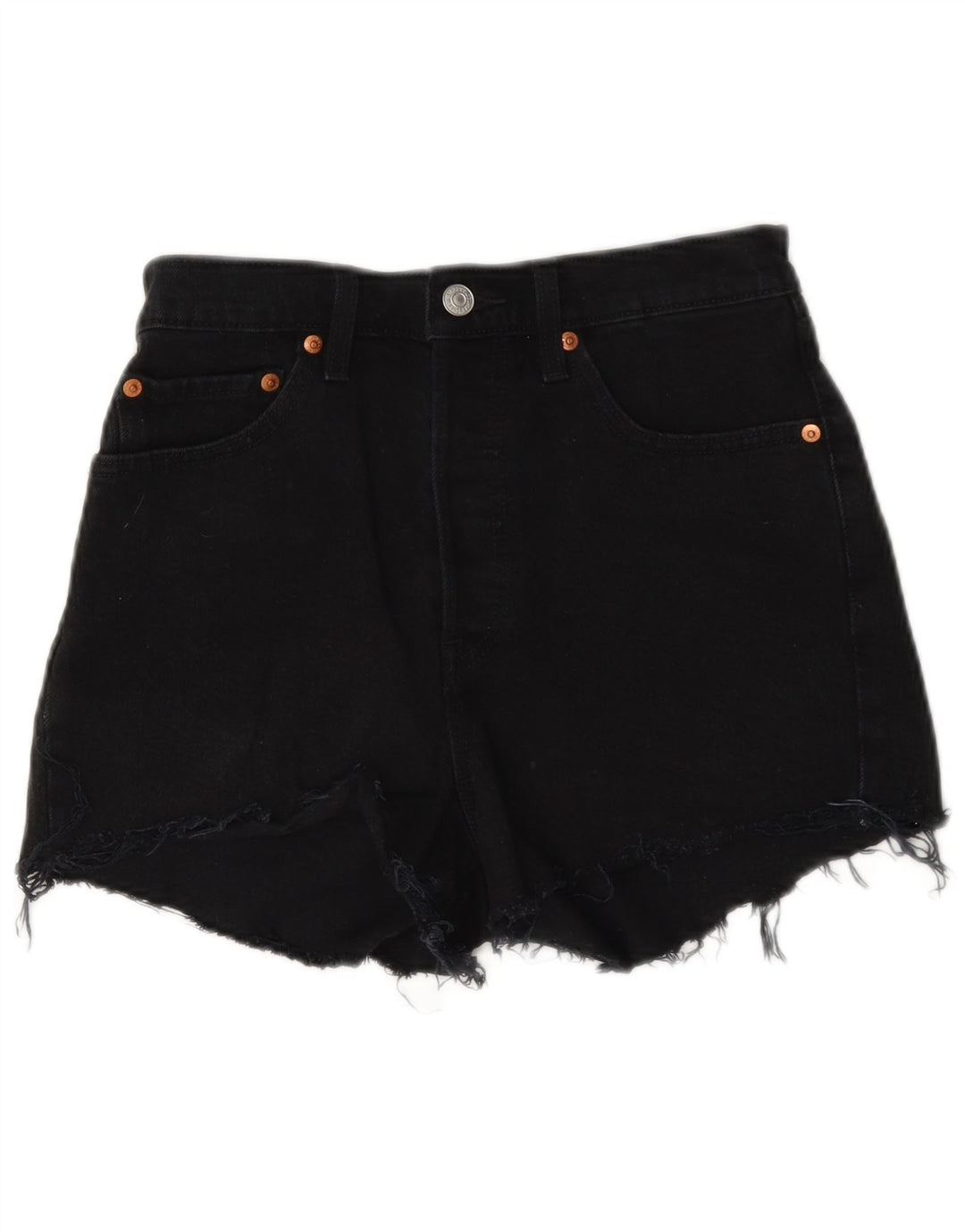 Levi's Damen-Jeansshorts im Distressed-Look, W27, Größe S, Schwarz, Baumwolle
