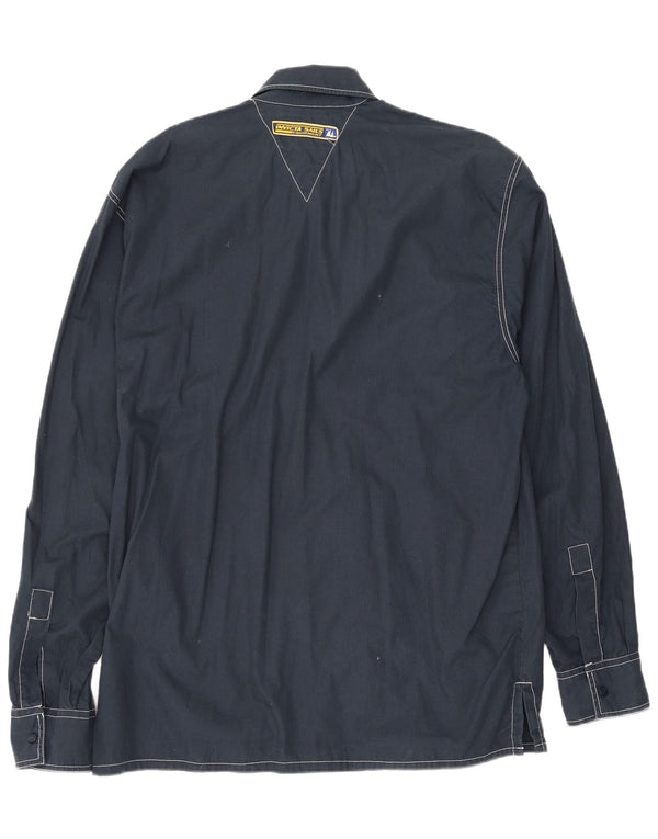 Invicta Mens Sailwear Graphic Shirt Small Marineblau Colourblock Baumwolle