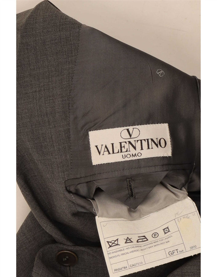 Valentino Herren-Anzug mit 3 Knöpfen, zweiteilig, IT 48, Mittel W30 L31, graue Wolle