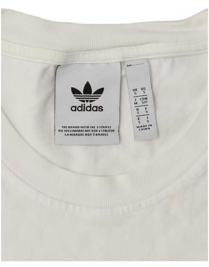 ADIDAS Herren Grafik T-Shirt Top Small Weiß