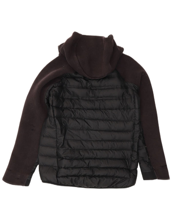 Nike Wattierte Jacke mit Kapuze für Jungen, 13–14 Jahre, XL, schwarzes Farbblock-Polyester