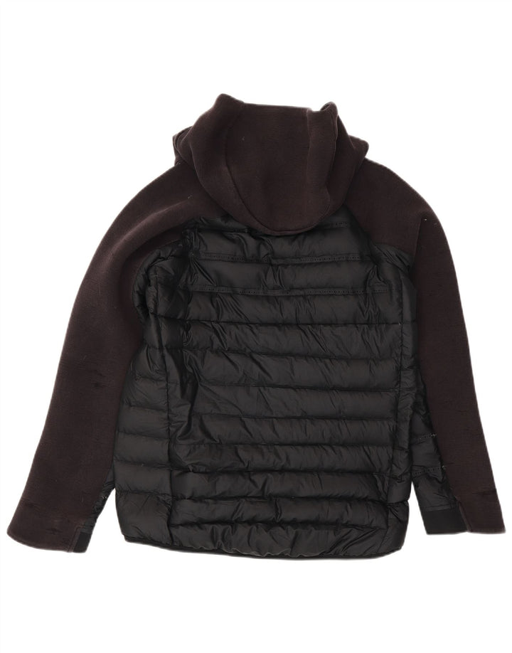 Nike Wattierte Jacke mit Kapuze für Jungen, 13–14 Jahre, XL, schwarzes Farbblock-Polyester