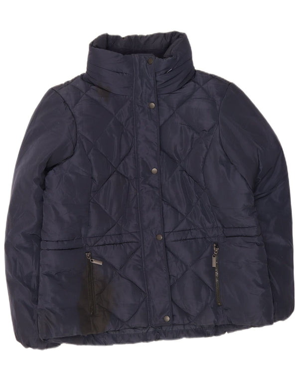 Marks & Spencer Damen Steppjacke mit Kapuze, UK 16, Größe L, Marineblau