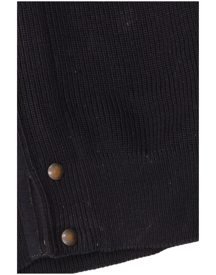 Il Granchio Herren-Strickjacke, große marineblaue Wolle