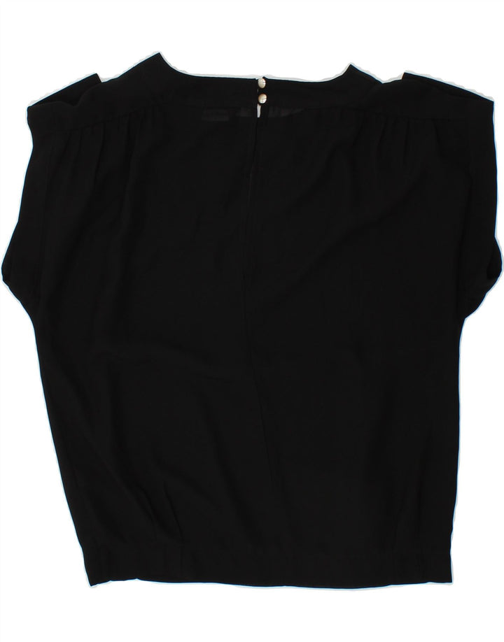 MISS SELFRIDGE Womens Oversized Blouse Top UK 8 Small Black Polyester Vintage Miss Selfridge and Second-Hand Miss Selfridge from Messina Hembry 