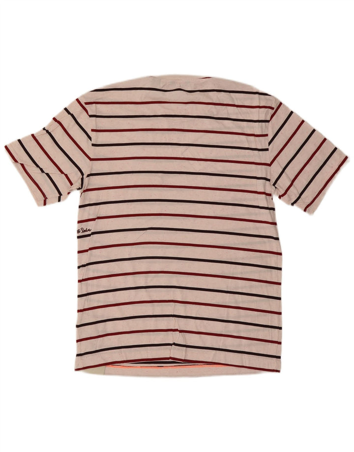 Scotch & Soda Herren T-Shirt-Oberteil aus mittelweißer, gestreifter Baumwolle