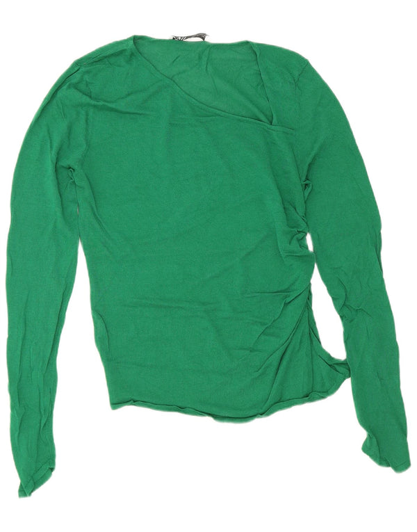 Zara Damen Top Langarm UK 14 Large Grün